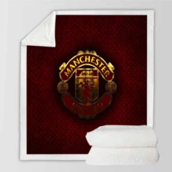 Manchester United Club Logo Sherpa Fleece Blanket