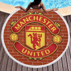 Manchester United FC Active Football Club Round Beach Towel 1