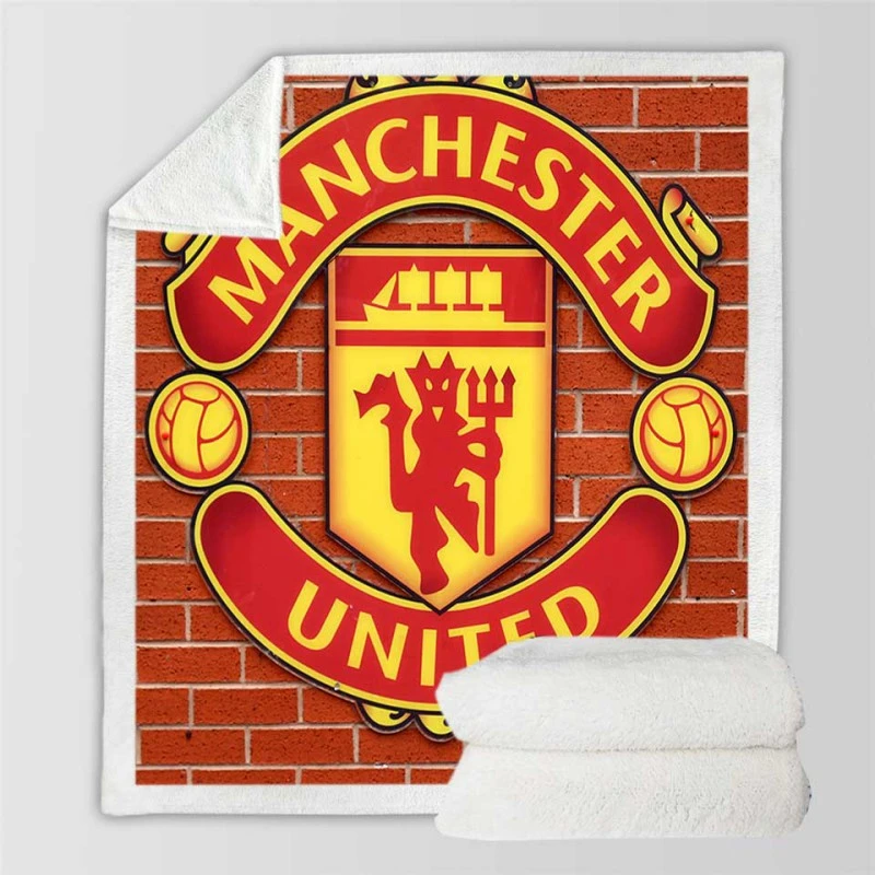 Manchester United FC Active Football Club Sherpa Fleece Blanket