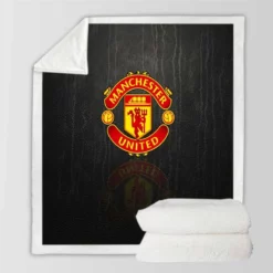 Manchester United FC Energetic Football Player Sherpa Fleece Blanket