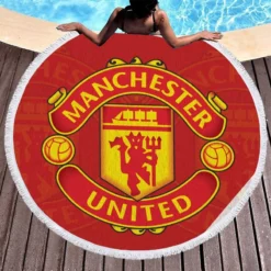 Manchester United FC FIFA Club World Cup Team Round Beach Towel 1