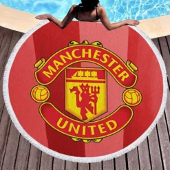 Manchester United FC Premier League Football Club Round Beach Towel 1