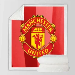 Manchester United FC Premier League Football Club Sherpa Fleece Blanket