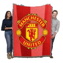 Manchester United FC Premier League Football Club Woven Blanket