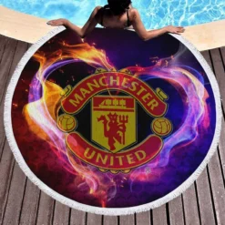 Manchester United FC Premier League UK Football Club Round Beach Towel 1