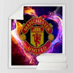 Manchester United FC Premier League UK Football Club Sherpa Fleece Blanket