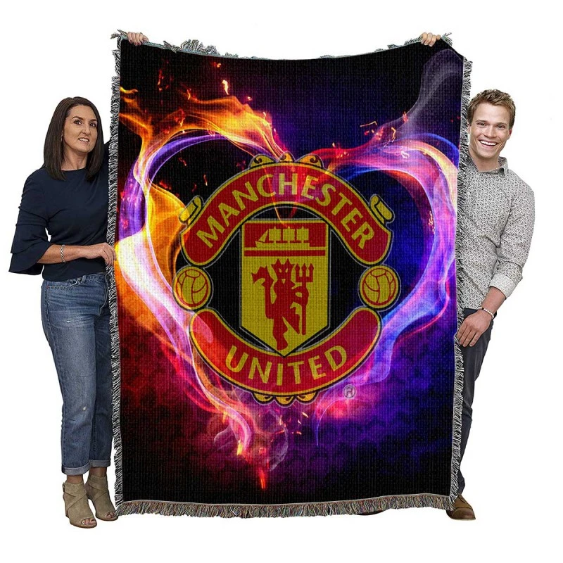 Manchester United FC Premier League UK Football Club Woven Blanket