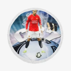 Manchester United Football Player Cristiano Ronaldo Round Beach Towel