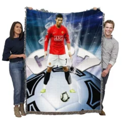 Manchester United Football Player Cristiano Ronaldo Woven Blanket