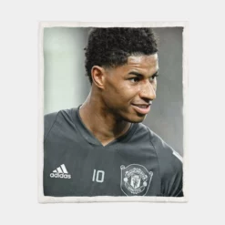 Manchester United Footballer Marcus Rashford Sherpa Fleece Blanket 1