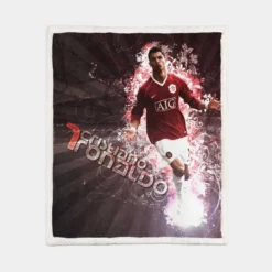 Manchester United Young Cristiano Ronaldo Sherpa Fleece Blanket 1