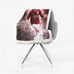 Manchester United Young Cristiano Ronaldo Sherpa Fleece Blanket 2