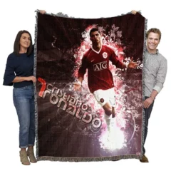 Manchester United Young Cristiano Ronaldo Woven Blanket