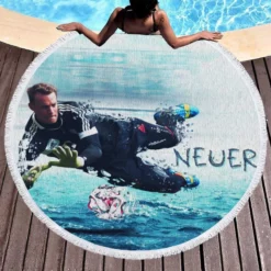 Manuel Neuer Excellent German Soccer Player Round Beach Towel 1