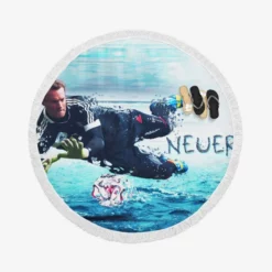 Manuel Neuer Excellent German Soccer Player Round Beach Towel