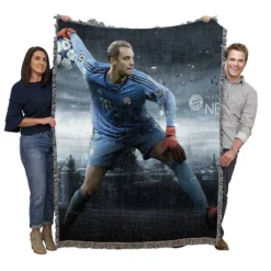 Manuel Neuer Powerful German Football Player Woven Blanket