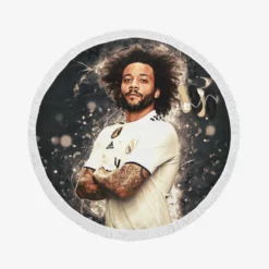 Marcelo  Copa del Rey Real Madrid Round Beach Towel