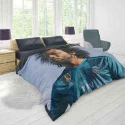 Marcelo Vieira Competitive Football Player Duvet Cover 1