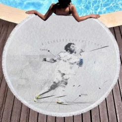 Marcelo Vieira Rapid Football Player Round Beach Towel 1