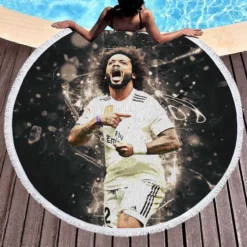 Marcelo Vieira Real Madrid Sports Player Round Beach Towel 1