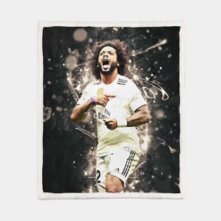 Marcelo Vieira Real Madrid Sports Player Sherpa Fleece Blanket 1