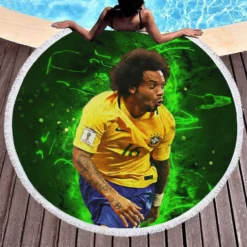 Marcelo Vieira da Silva Junior Brazilian Sports Player Round Beach Towel 1