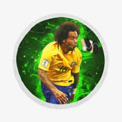 Marcelo Vieira da Silva Junior Brazilian Sports Player Round Beach Towel