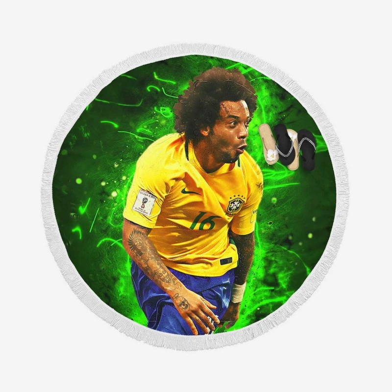 Marcelo Vieira da Silva Junior Brazilian Sports Player Round Beach Towel