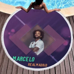 Marcelo Vieira da Silva Junior Footballer Player Round Beach Towel 1