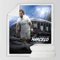 Marcelo Vieira da Silva Junior La Liga Soccer Player Sherpa Fleece Blanket