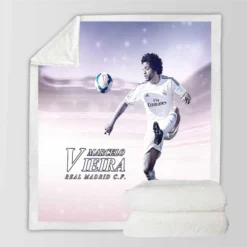 Marcelo Vieira da Silva Junior Soccer Player Sherpa Fleece Blanket