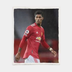 Marcus Rashford Celebrated FA Cup Football Player Sherpa Fleece Blanket 1