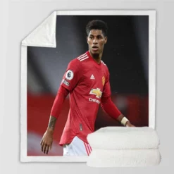 Marcus Rashford Celebrated FA Cup Football Player Sherpa Fleece Blanket