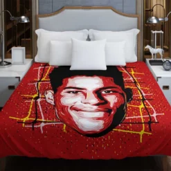 Marcus Rashford Committed Sports Player Duvet Cover