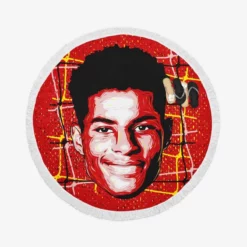 Marcus Rashford Committed Sports Player Round Beach Towel