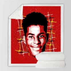 Marcus Rashford Committed Sports Player Sherpa Fleece Blanket