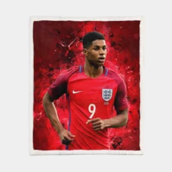 Marcus Rashford  England Sherpa Fleece Blanket 1