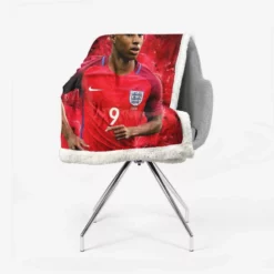 Marcus Rashford  England Sherpa Fleece Blanket 2