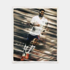 Marcus Rashford English Football Player Sherpa Fleece Blanket 1