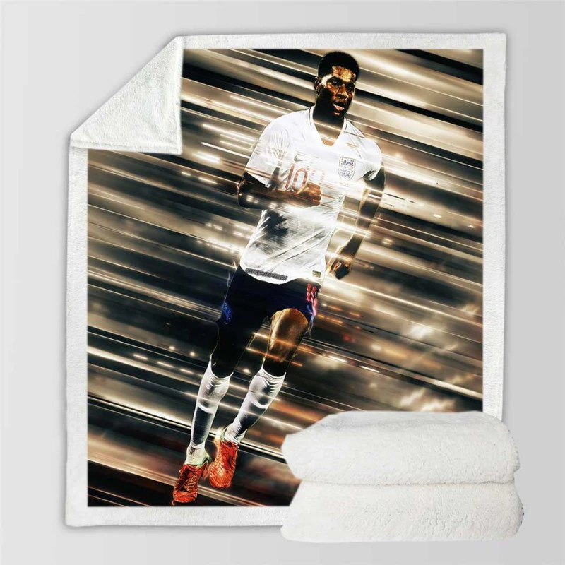 Marcus Rashford English Football Player Sherpa Fleece Blanket