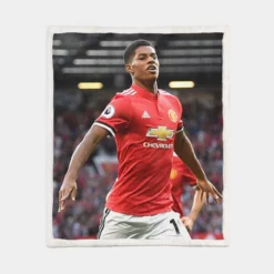 Marcus Rashford Intercontinental Cup Soccer Player Sherpa Fleece Blanket 1