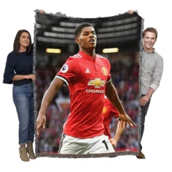 Marcus Rashford Intercontinental Cup Soccer Player Woven Blanket