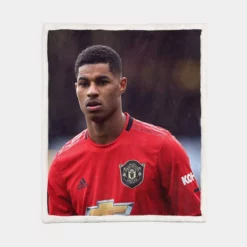 Marcus Rashford Premier League Soccer Player Sherpa Fleece Blanket 1