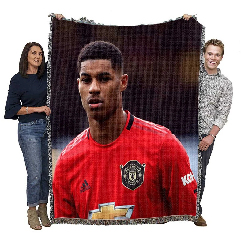 Marcus Rashford Premier League Soccer Player Woven Blanket