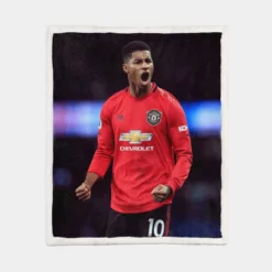 Marcus Rashford Sportive Football Player Sherpa Fleece Blanket 1