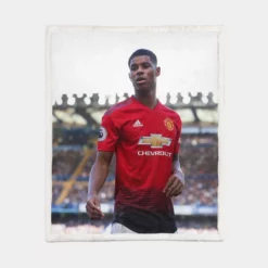 Marcus Rashford UEFA Champions League Footballer Sherpa Fleece Blanket 1