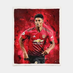 Marcus Rashford UEFA Super Cup Football Player Sherpa Fleece Blanket 1