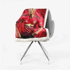 Marcus Rashford UEFA Super Cup Football Player Sherpa Fleece Blanket 2