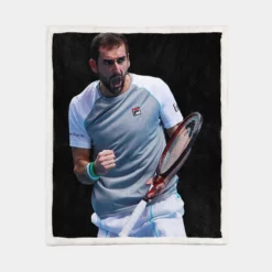 Marin Cilic Croatian professional tennis player Sherpa Fleece Blanket 1