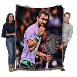 Marin Cilic Excellent WTA Tennis Player Woven Blanket